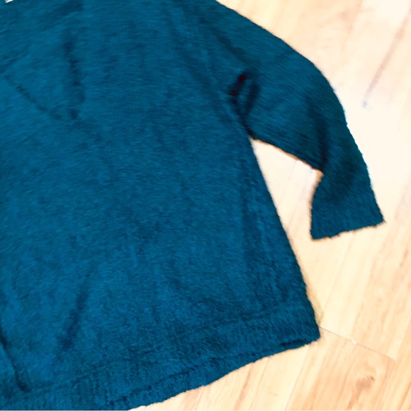 FP Free People hunter green cozy knit baggy style sweater Large winter - Picture 2 of 6